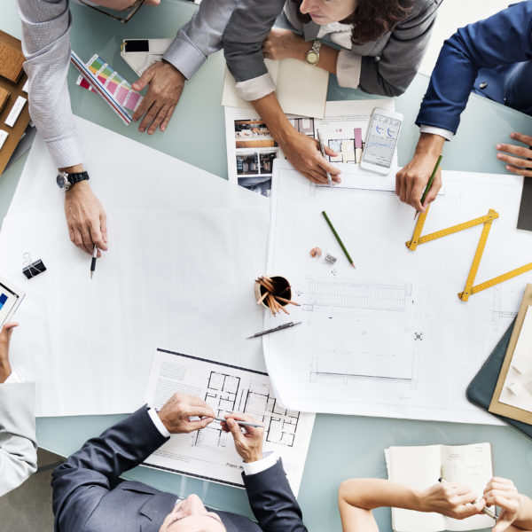 Business People Planning Blueprint Architecture Concept