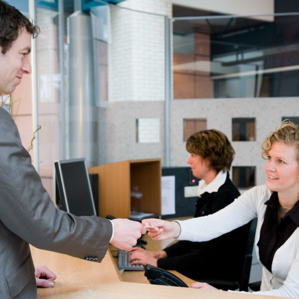 Reception or front desk in an officebuilding